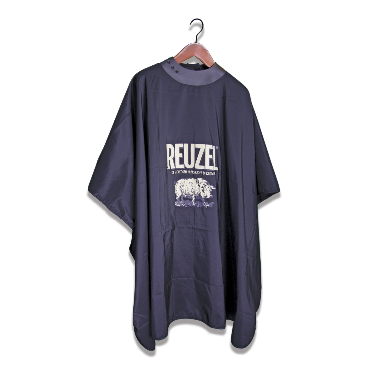 Reuzel Deutschland Salon Super Cape, professional hairdressing cape with Reuzel branding, made of durable material for salon use