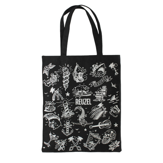 Reuzel Deutschland limited edition tote bag with holiday print, stylish and spacious for everyday use.
