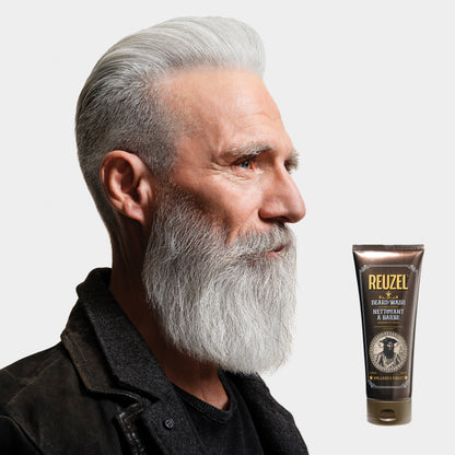 Reuzel Deutschland Clean & Fresh Beard Wash in a bottle, designed for beard grooming and cleansing.