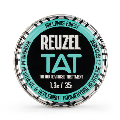Reuzel Tat tattoo advanced treatment HYDRA BALM container on a white background