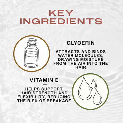 Reuzel Matte Styling Paste key ingredients with glycerin and vitamin E on a textured white background.